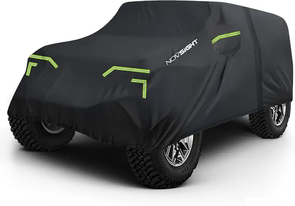 NOVSIGHT Jeep Wrangler Cover 4 Door, Waterproof for 2007-2025 JK JKU JL JLU