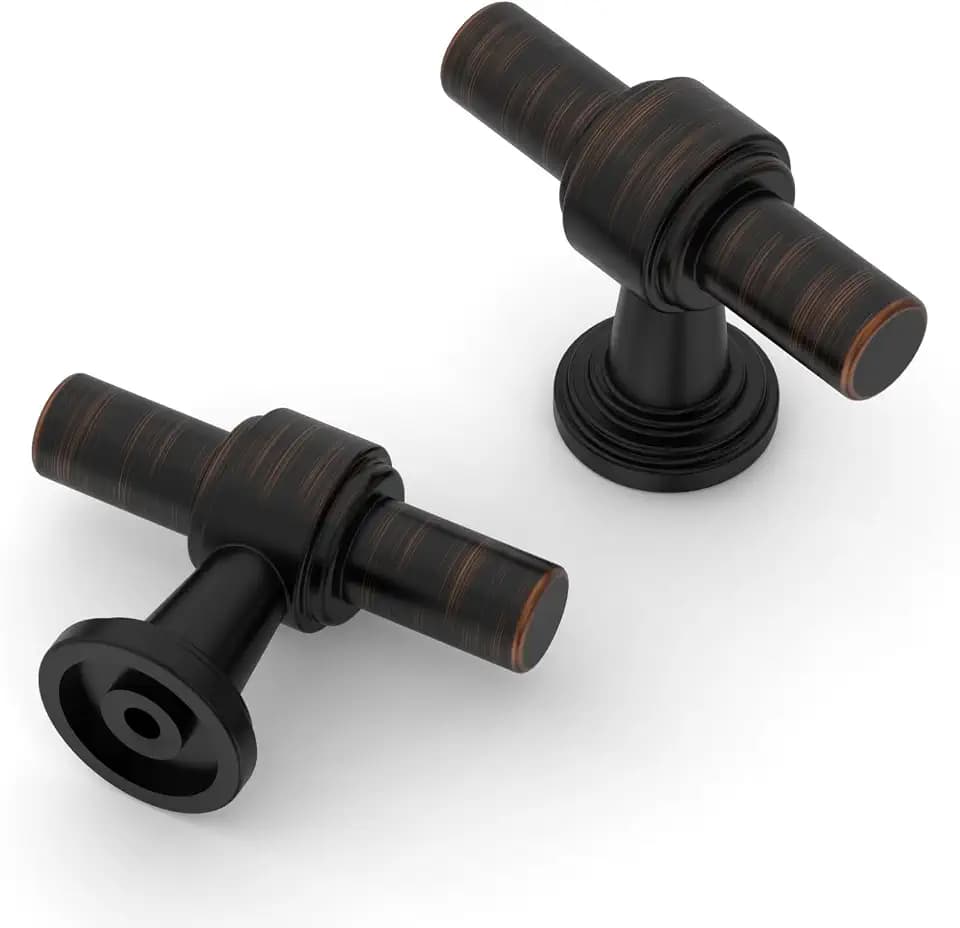 Asidrama 10 Pack Oil Rubbed Bronze Kitchen Cabinet Knobs for Dresser Drawers - Zinc Hardware