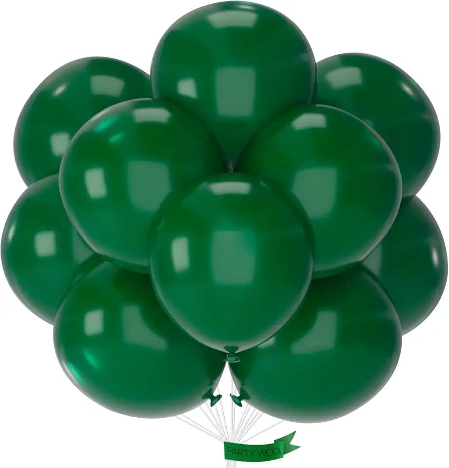 PartyWoo Dark Green Balloons 20pcs Emerald Hunter Forest Green Color