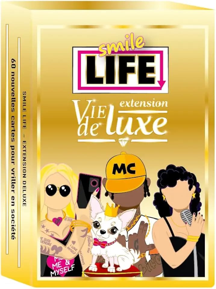 Smile Life, Luxusleben – Erweiterung | 60 Karten | Humor & Strategie | 2 bis 6 Spieler | ab 12 Jahren | Erfordert das Basisspiel | Blackrock Games, Blau