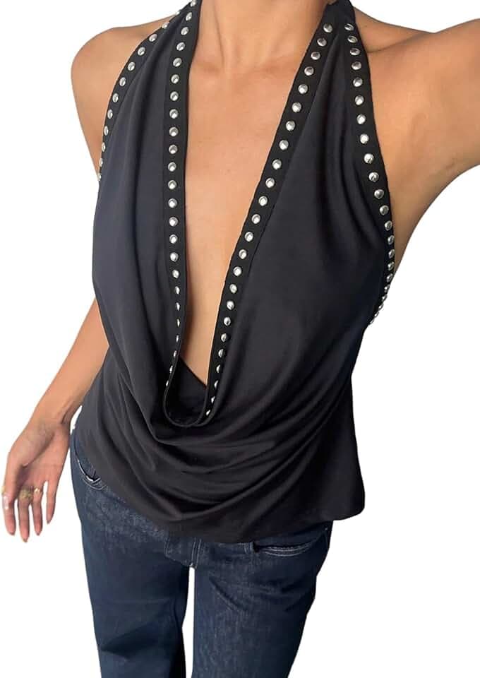 MakeMeChic Women's Halter Tank Top