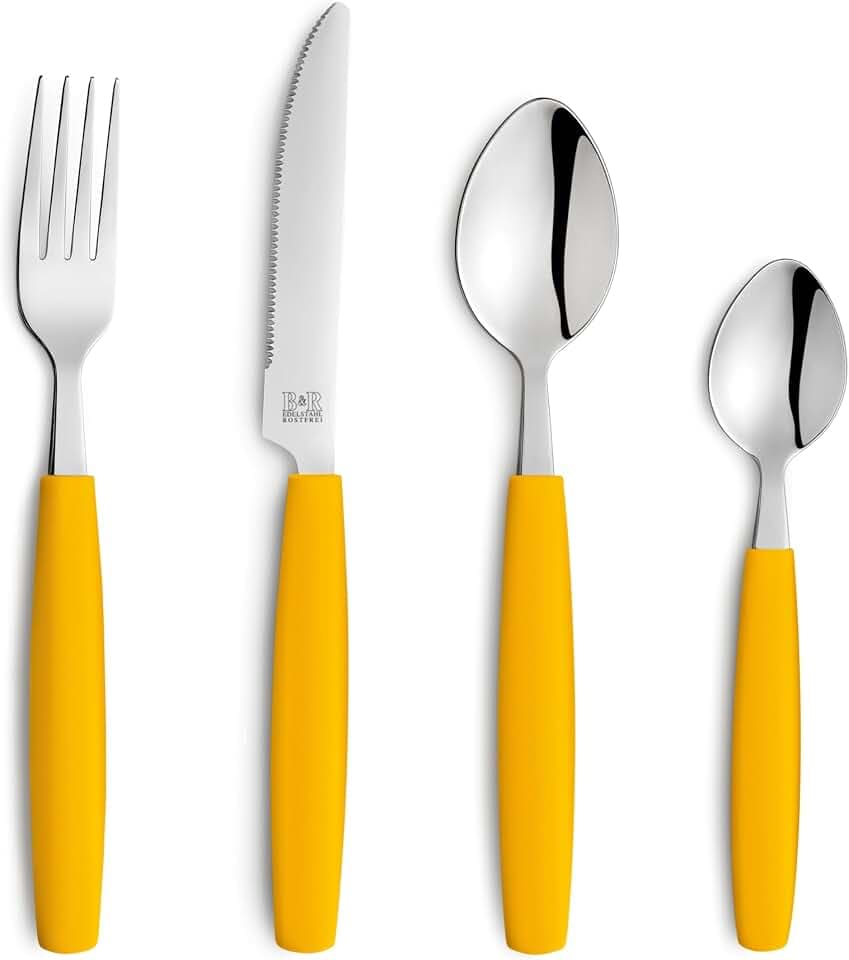 Beckmann & Rommerskirchen VALOA Besteck-Set 16-tlg. für 4 Personen, Gelb