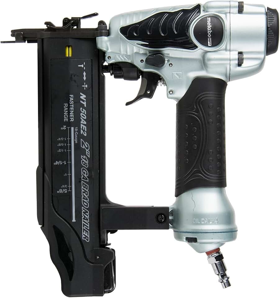 Metabo HPT Brad Nailer, Pneumatic 18 Gauge Adjustable Depth, NT50AE2