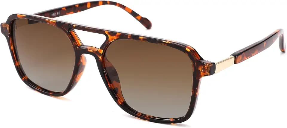 Pro Acme Vintage polarisiert Pilot Sonnenbrille für Frauen Männer, Mode Rechteck 70er Jahre flache Retro-Sonnenbrille Quadrat Sonnenbrille