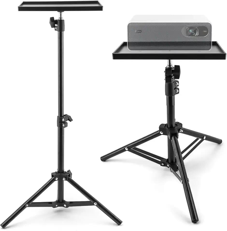 Portable Projector Tripod Stand, 21‑44 Inch Height‑Adjustable Floor Stand