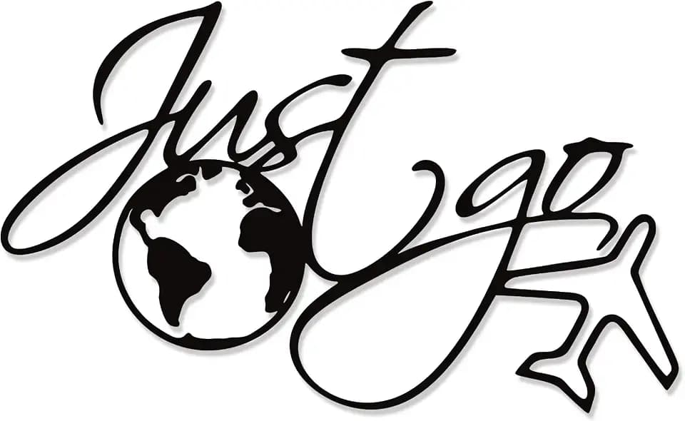 YATEASLU Just Go World Map Wall Art, Travel Airplane Decor