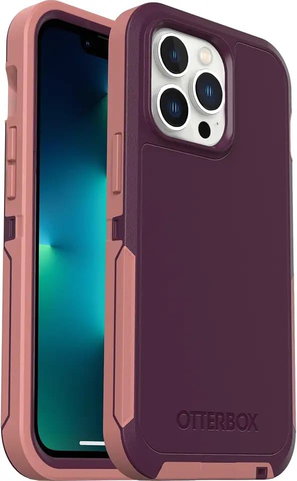 OtterBox iPhone 13 (ONLY) Holster Available Upon Request and not Included, See Packaging for Details Defender Series XT Case-Purple Preception, screenless, Rugged, Snaps to MagSafe,Lanyard Attachment