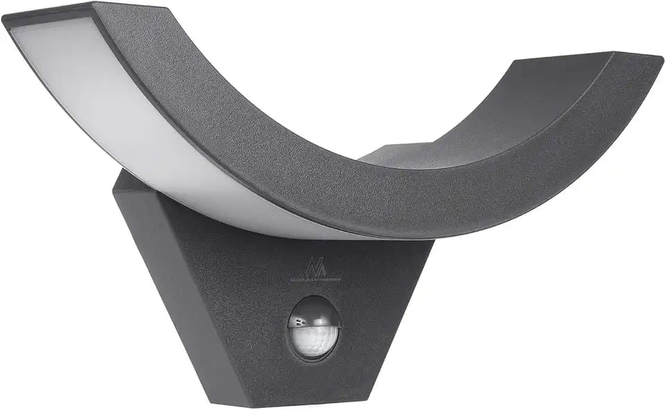 Maclean MCE290 Dekorative LED-Lampe mit Infrarot-Bewegungssensor Wandleuchte Innenlampe Außenbeleuchtung 800lm 10W IP54 Wasserdicht (Grau) | Energieeffizienzklasse F