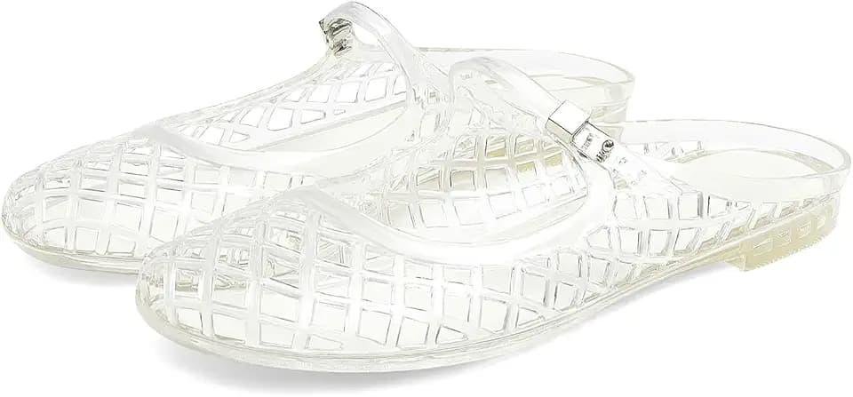 ZJGZF Jelly Sandals for Women Clear Sandals Jelly Shoes Women Mary Jane Mules Open Toe Slides Cute Comfortable Beach Summer Sandal Buckle Slippers