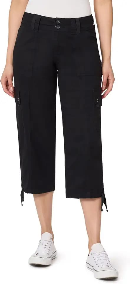 WallFlower Women's Luscious Curvy Straight Cargo Crop, Sizes 0-17