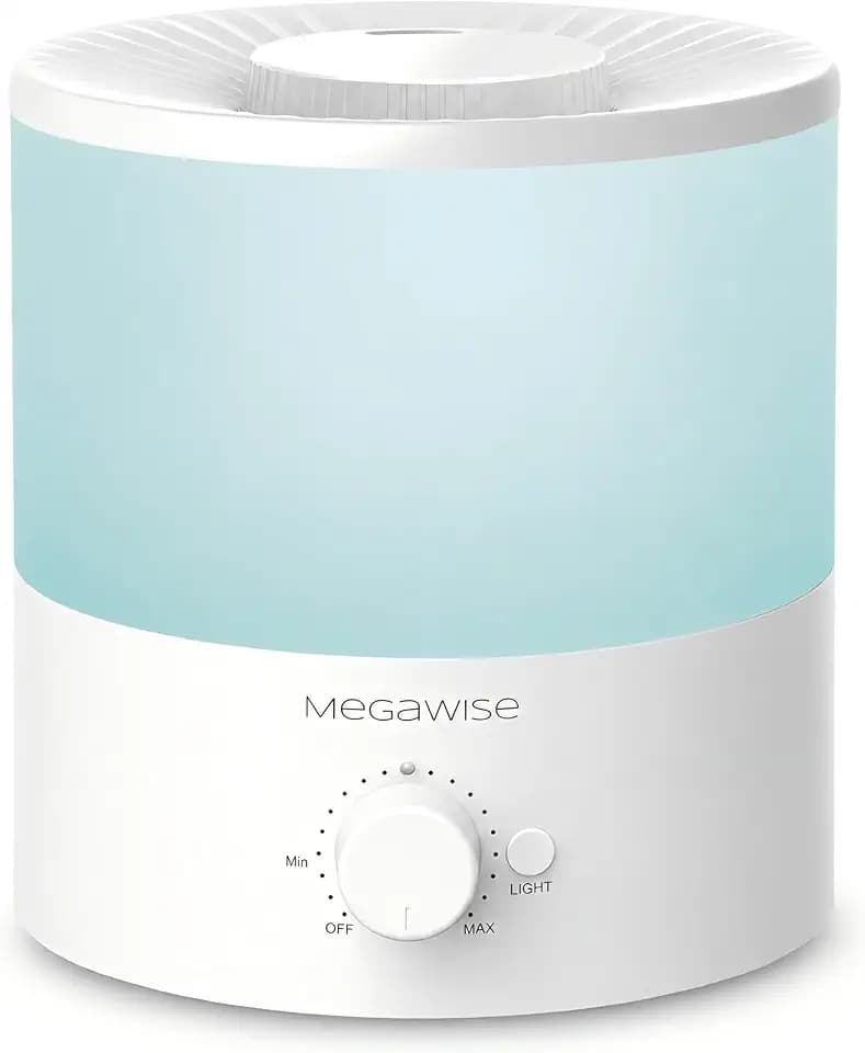 MEGAWISE 1.5L Quiet Cool Mist Humidifier, 25dB, Portable for Bedroom