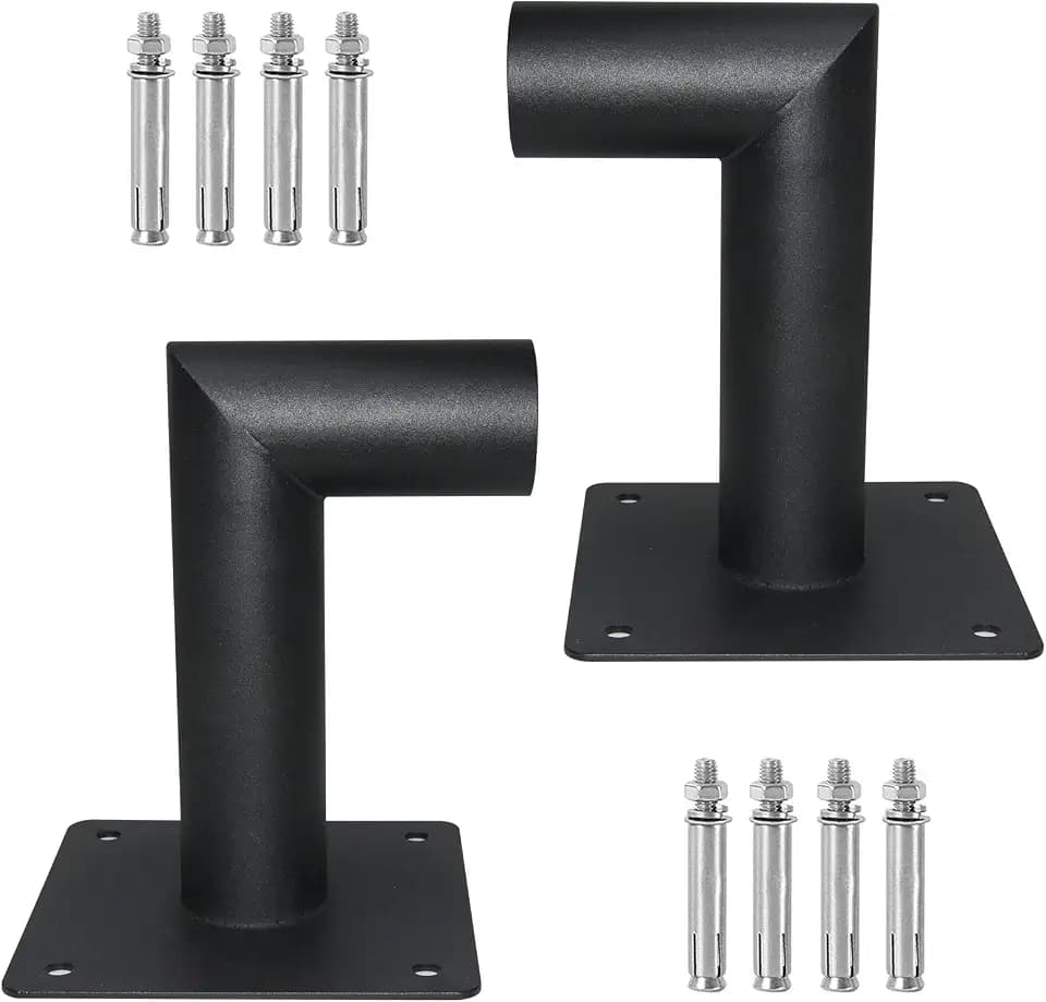 90 Degree Wall Mount L Shape Bracket for Slip Fit Light, 2 3/8 inch OD Tenon Slip Fitter Adapter for LED Street Lights Parking Lot Lights Outdoor Flood Lighting, Heavy Duty Steel 2 Pack