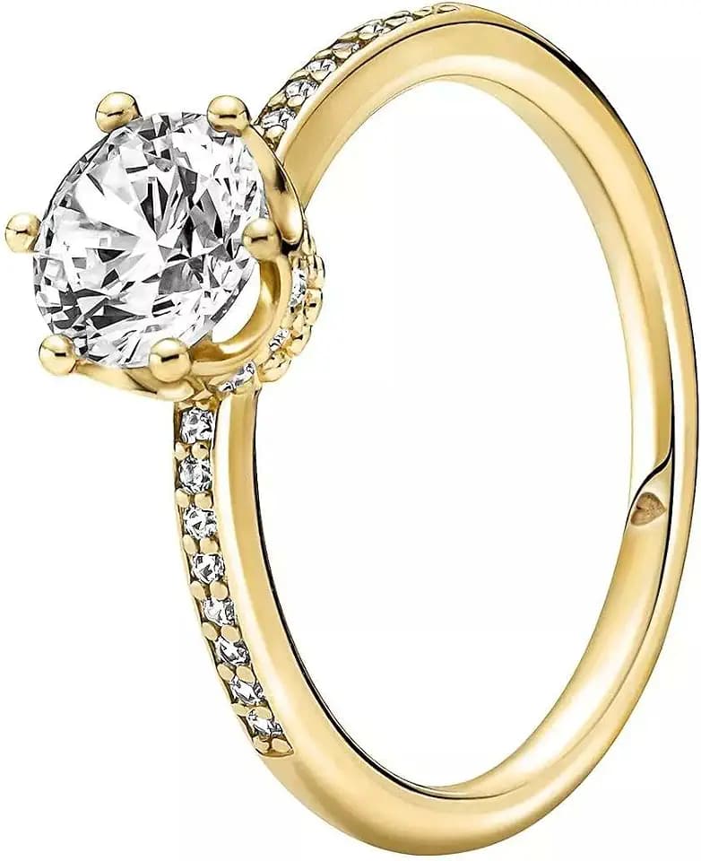 Pandora Passions Ring Krone, 14-karätig vergoldet, mit klarem Cubic Zirkonia