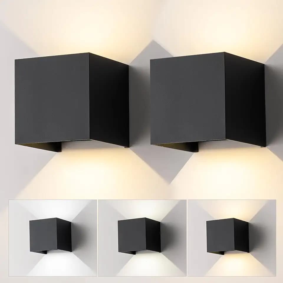 2 Pack Outdoor Wall Sconces, 15W 1300LM LED Up and Down Lights