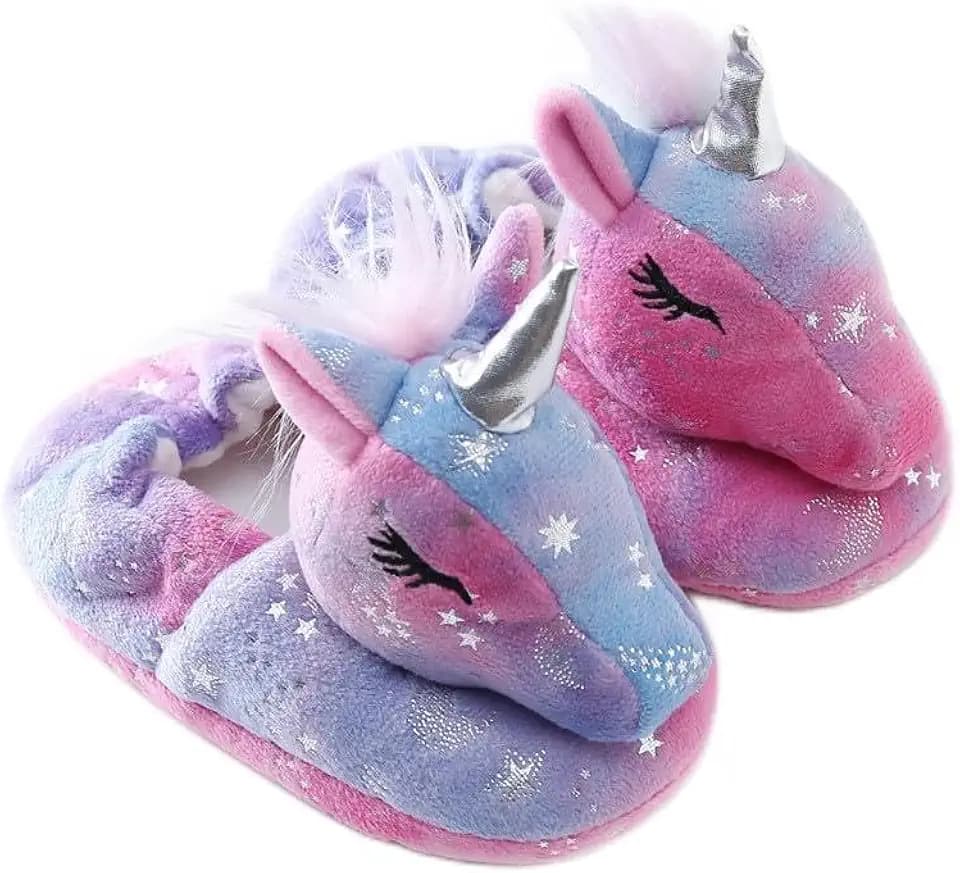 Toddler Boys Slippers Cartoon Cute Animals Plush Warm Home Shoes