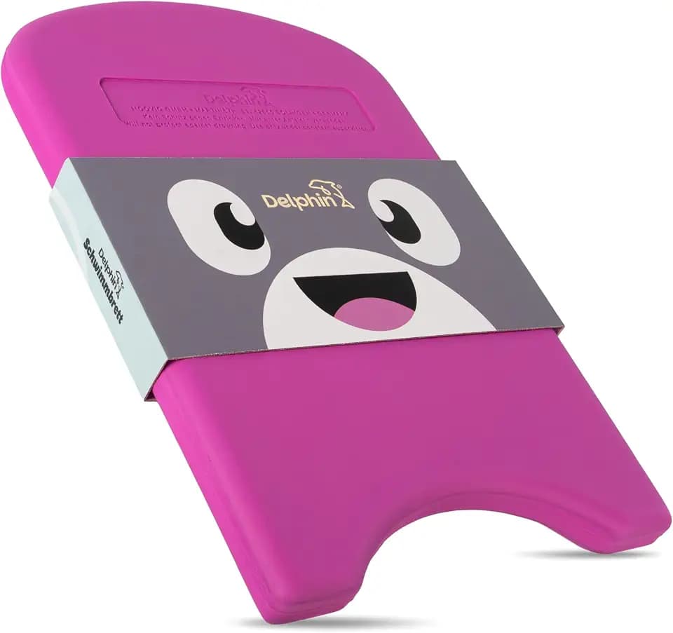 Delphin Schwimmbrett I Schwimmlernhilfe für Kinder & Erwachsene I Für Schwimmkurs, Schwimmschule & Schwimmtraining I Leichtes Kickboard aus PE-Schaum I Ergonomische Form für sicheren Halt