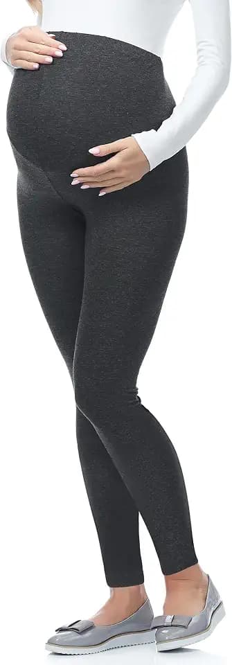 Be Mammy Lange Umstandsleggings aus Viskose Leggings Blickdicht Damen, Maternity Clothing, Ideal für die Schwangerschaft BE-02