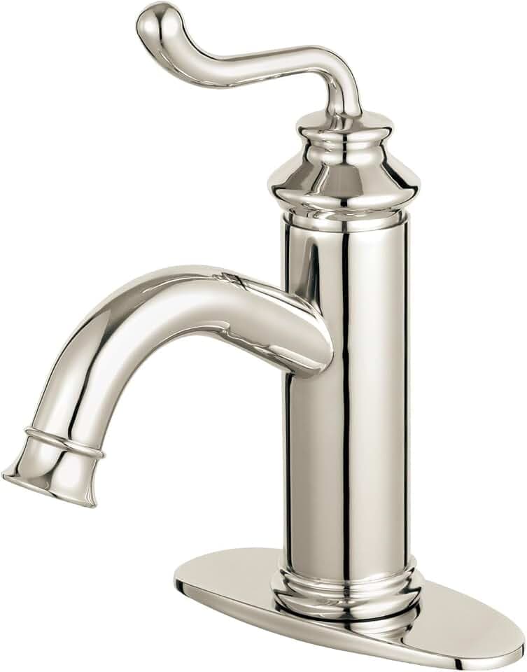 Kingston LS541RLPN Single-Hole Bathroom Faucet, Polished Nickel