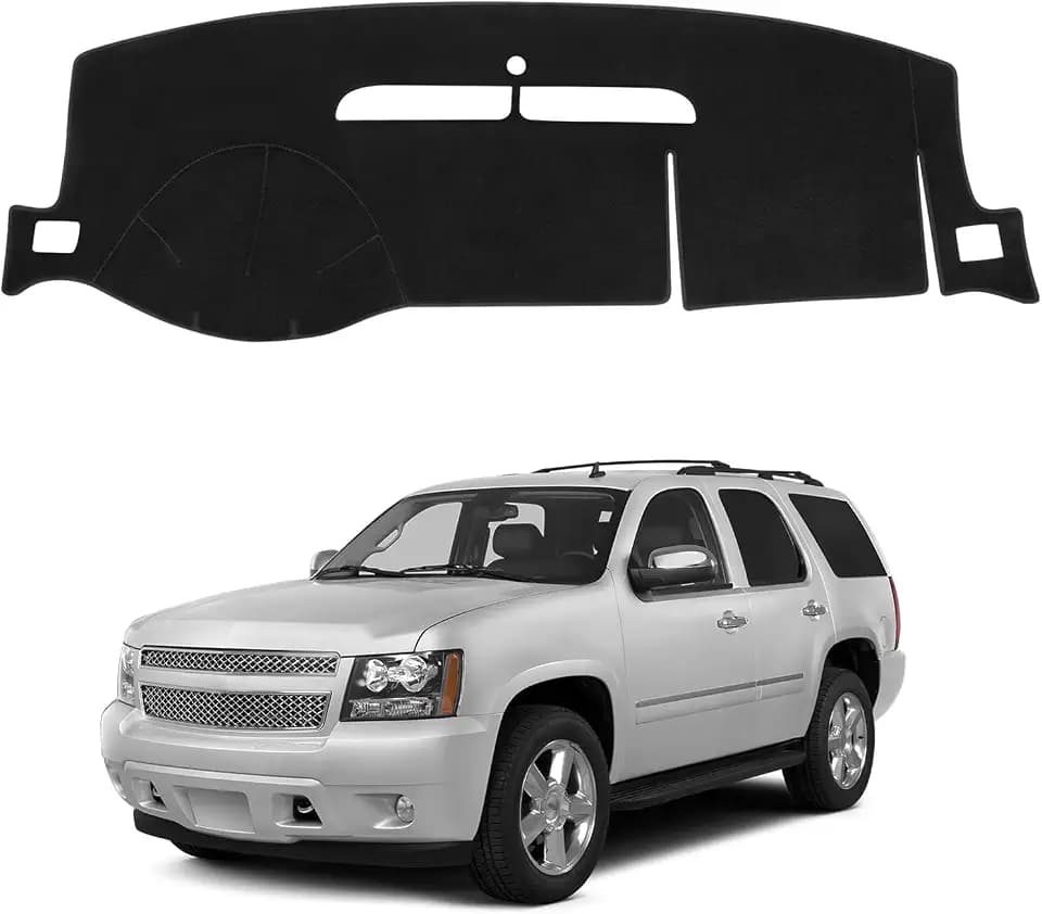 FIILINES Dash Cover for 2007-2014 Tahoe Suburban/GMC Yukon XL, 2007-2013 Avalanche Silverado 1500 2500 3500 LTZ/GMC Sierra SLT Denali, Dashboard Cover Mat Accessories
