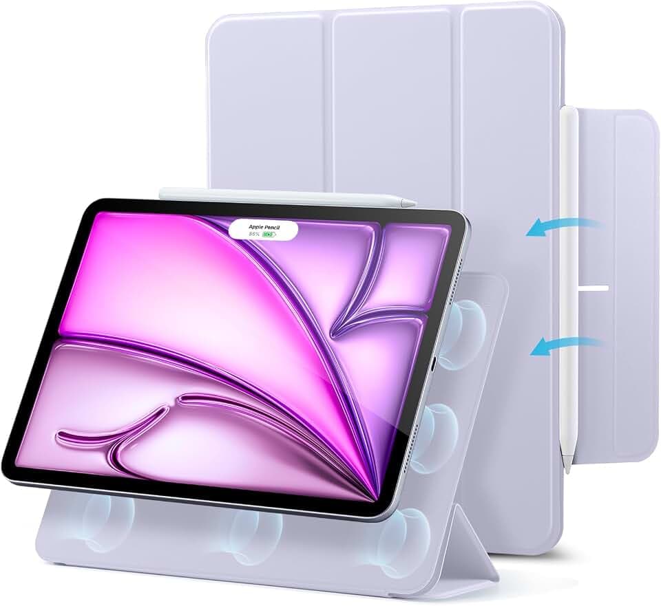 ESR Case for iPad Air 13 Inch M4/M3/M2, iPad Pro 12.9 Case, Light Purple