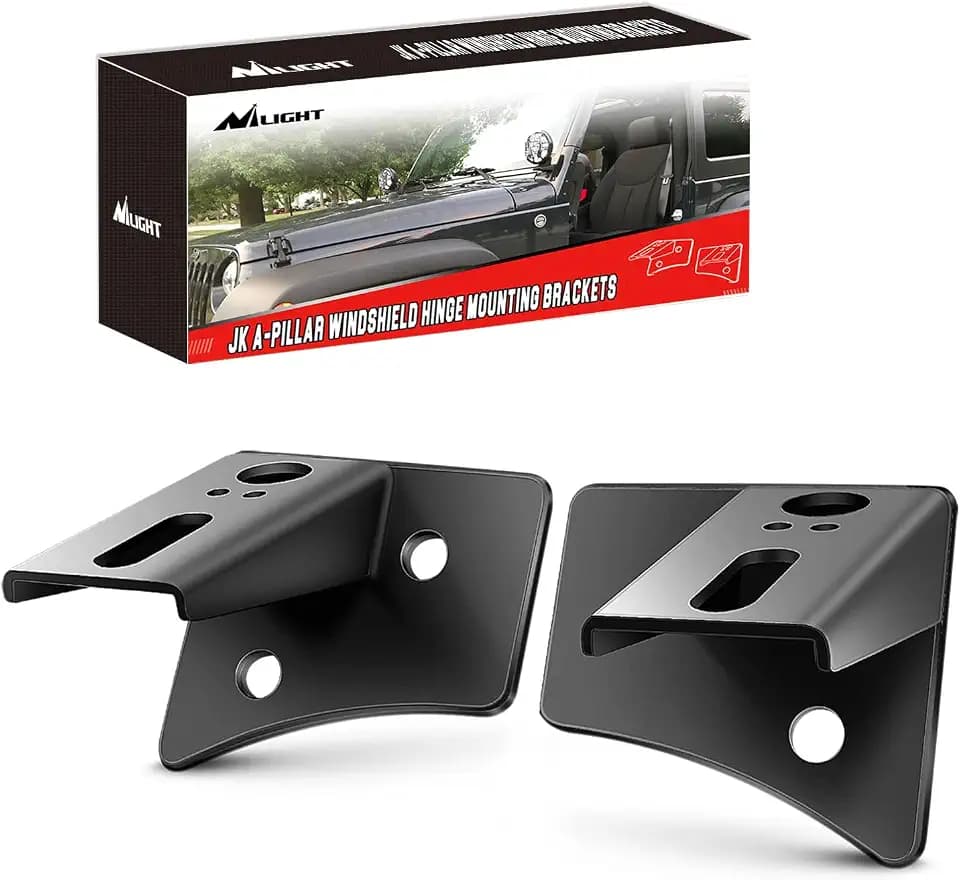 Nilight A-Pillar LED Light Mount Bracket for Jeep Wrangler JK 2007-2017