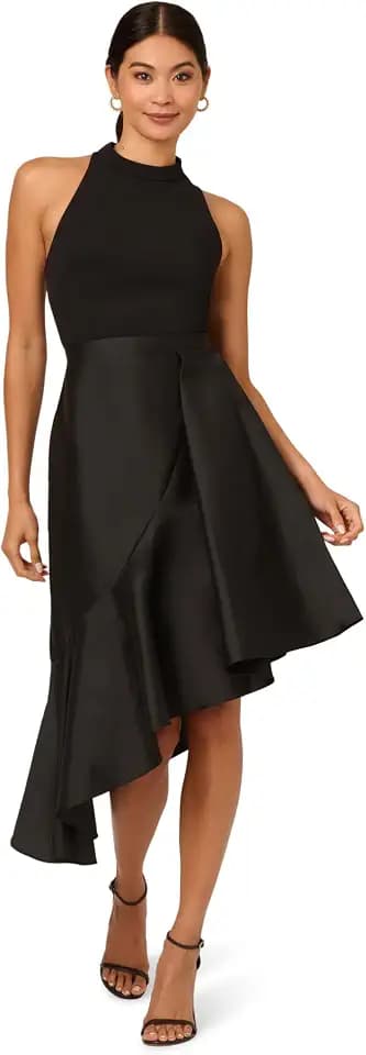 Adrianna Papell Women's Crepe Combo Taffeta Dress