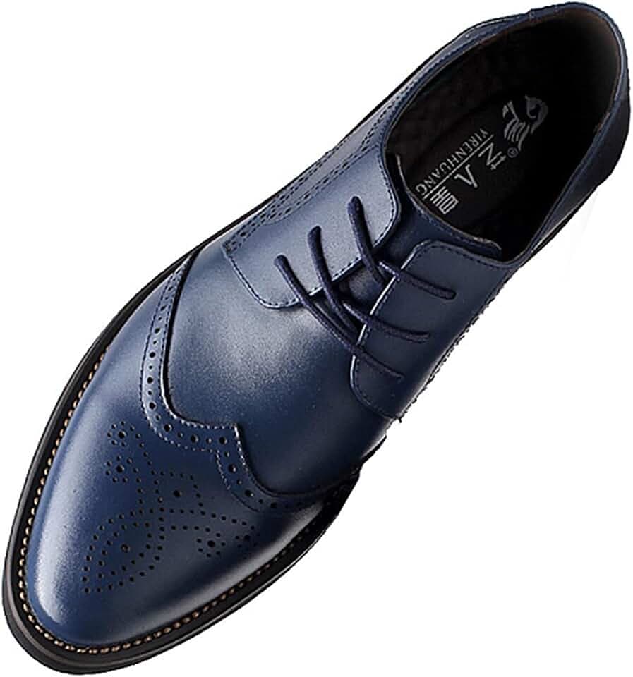 Men's Pointed-Toe Lace-up Formal Brogues Dress Shoes