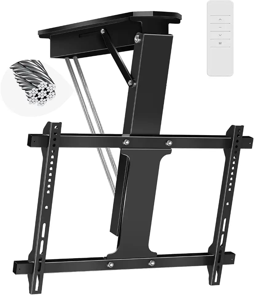 XINYAO Motorized Ceiling TV Mount, Fits 32-70" TVs, Holds 90 lbs, Black