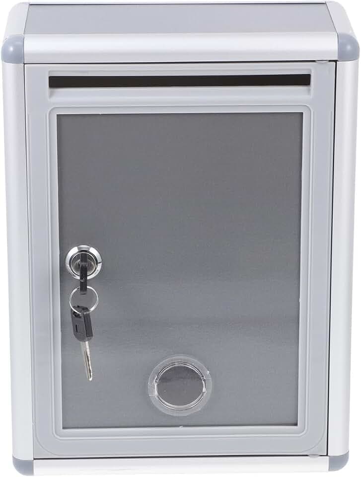Vorschlagsbox Aus Aluminiumlegierung Mit Schloss Wandmontierbarer Briefkasten FüR BüRo Und Schule 11.02X8.27X3.94In Sicherer Postfachkarten Briefkasten FüR Notizen Geld Und VorschläGe