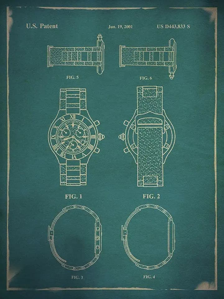 Cartier Pasha Watch Blue Poster Print - ArtLab GI (18 x 24)