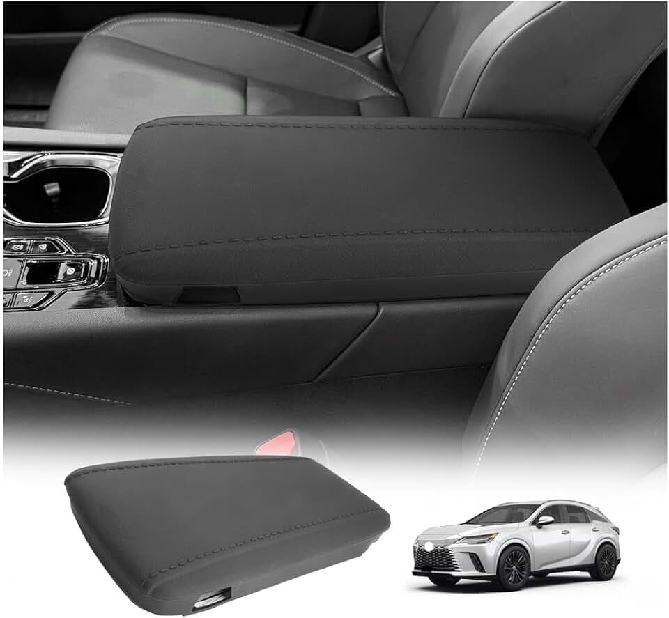 LUWU [Update] 2026 RX350/RX450/RX500h Center Console Cover Compatible with 2023 2024 2025 2026 Lexsu RX350/RX450/RX500h Accessories Armrest Console Cover Armrest Covers Silicone Material (Black)