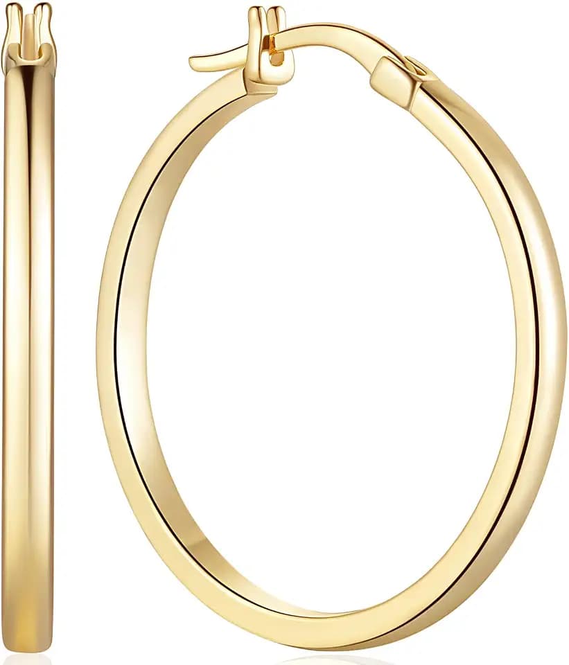 Gold Hoop Earrings 14K Gold Hoop Earrings for Women Gold Earrings