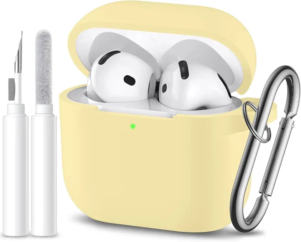 for AirPods 5 and AirPods 4 Case Cover with Cleaner Kit, Creamyellow
