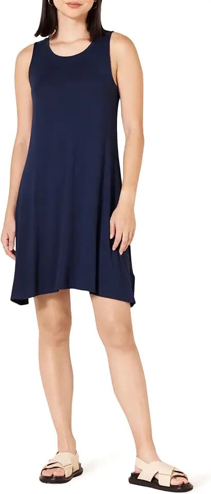 Amazon Essentials Women's Tank Swing Dress, Fitted Through Chest