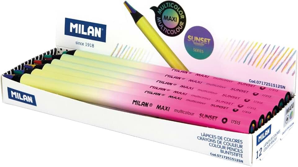 MILAN Displaybox 12 Stück Multicolor MAXI rund, Sunset Serie