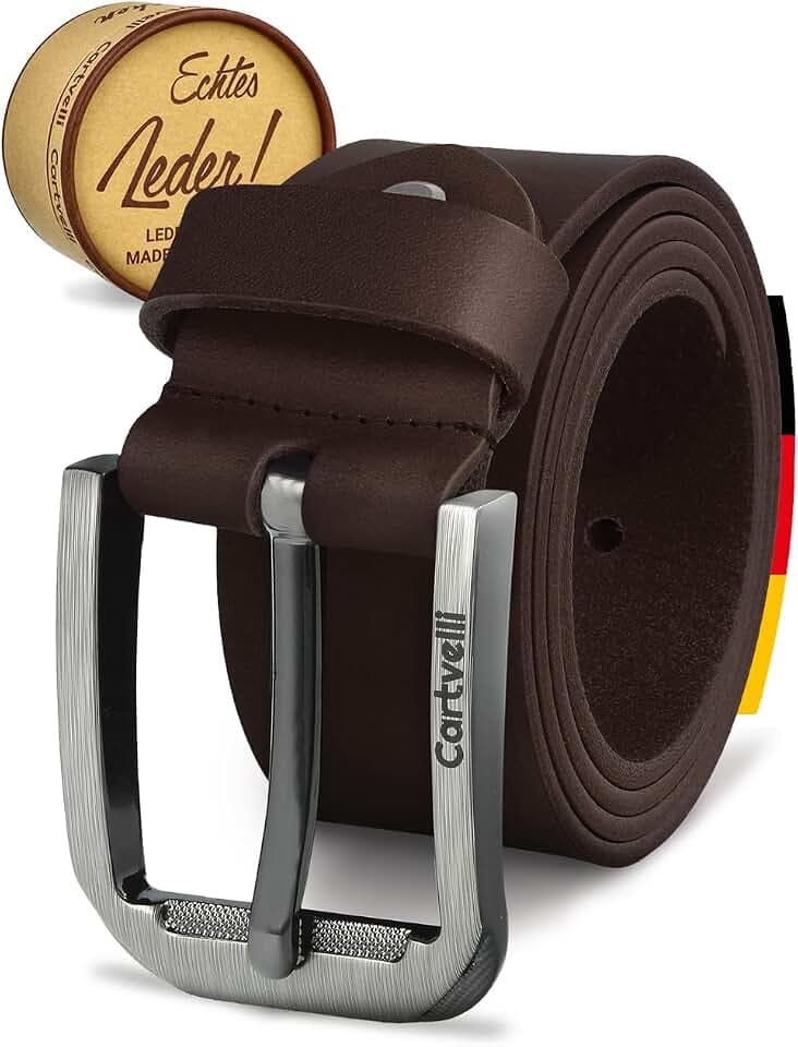 Premium Ledergürtel Herren Made in Germany mit Geschenkbox - Echtleder-Gürtel 40mm
