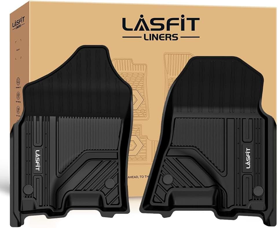 LASFIT Front Floor Mats for RAM 1500 Crew/Quad Cab 2019-2024 1st Row Only
