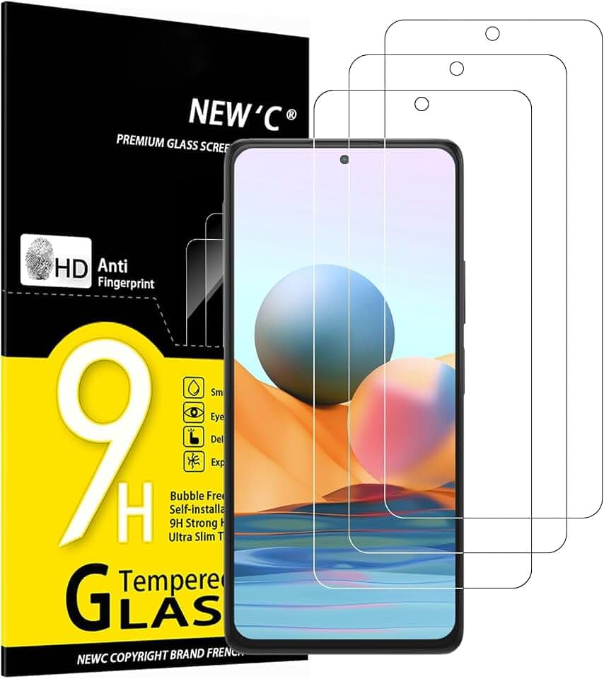 NEW'C Schutzfolie für Xiaomi Redmi Note 10 Pro/10 Pro Max 4G für Panzerglas