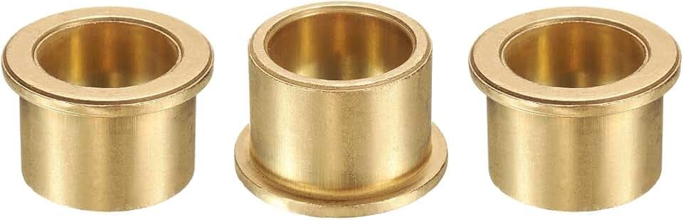 sourcing map Flanschhülsenlager, 25 mm Bohrung x 32 mm Außendurchmesser x 25 mm Länge, selbstschmierende gesinterte Bronzebuchsen, 3 Stück