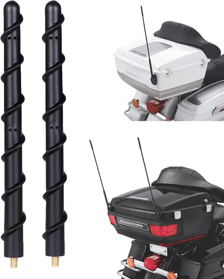 2Pcs Short Motorcycle Antenna for Harley Davidson Accessories Tour Electra Road Street Glide Trike Ultra Classic CVO 1989-2026, 7" Rubber Antenna Replacement for Reception
