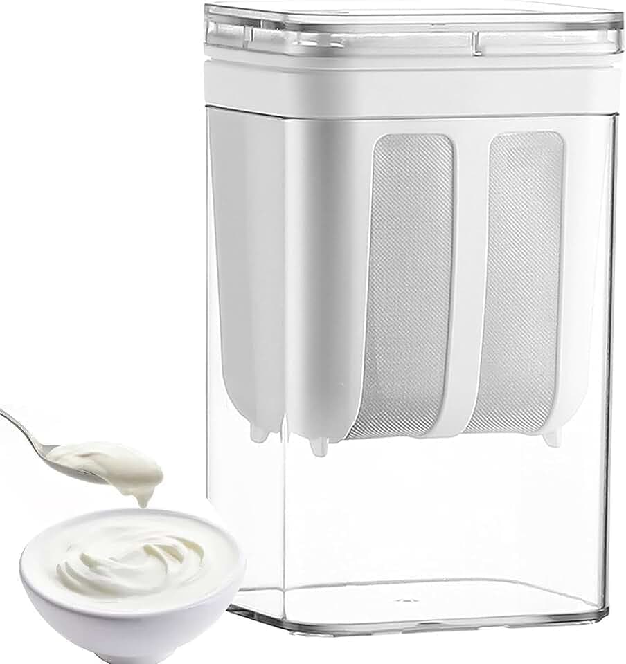 Griechischer Joghurt Sieb,Joghurt Sieb mit Deckel,1800ML Wiederverwendbarer Joghurtfilter für Herstellung Dicker Griechischer Joghurt Sojabohnenmilch