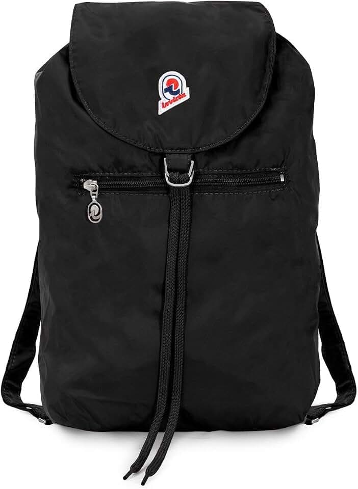Invicta Tagesrucksack, Backpack für Reise Ausflüge & Freizeit; für Damen & Herren, mit Hüftgurt & faltbar - scwhwarz, einfarbig, 8 LT, Extra leicht, MINISAC VINTAGE