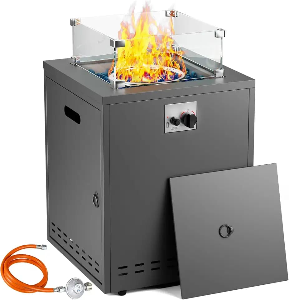 TLGREEN 20" Gas Feuerstelle Outdoor, Feuerstellen für Garten Balkon, 14.5kW