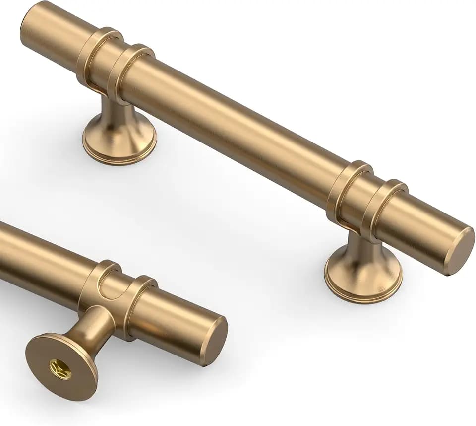 Asidrama 10 Pack 3 Inch(76mm) Champagne Bronze Kitchen Cabinet Handles, Cabinet Pulls Kitchen Cabinet Hardware Cupboard Handles Drawer Pulls