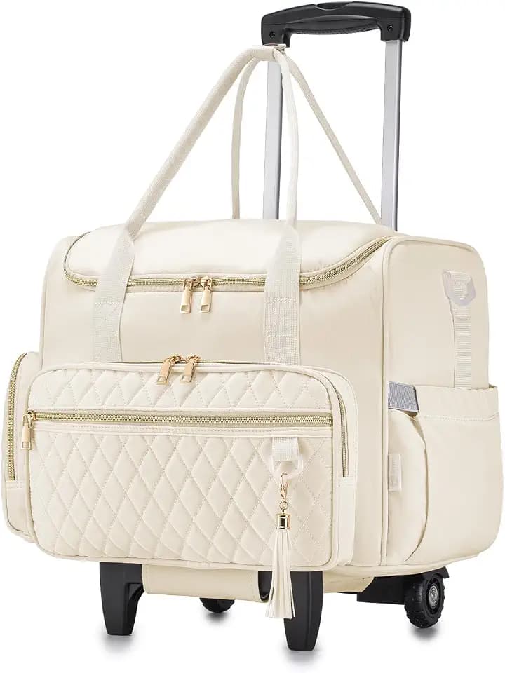 Rolling Laptop Bag 17.3 Inch With Insulated Lunch Bag 3 IN 1 Waterproof Rolling Briefcase With Wheels for Women