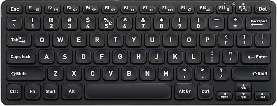 Perixx PERIBOARD-732B Wireless Backlit Mini Keyboard - X Type Scissor Keys - White Backlit - US English,Black,11950