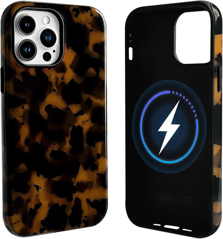 NITITOP for iPhone 13 Pro Max Case Magnetic Leopard - Black