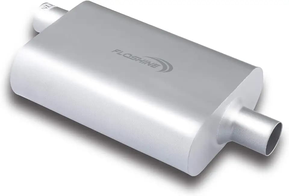 Universal Mufflers Dual Chamber 2" offset inlet (ID) 2" center outlet (ID) Performance Automotive Muffler Exhaust FH42041