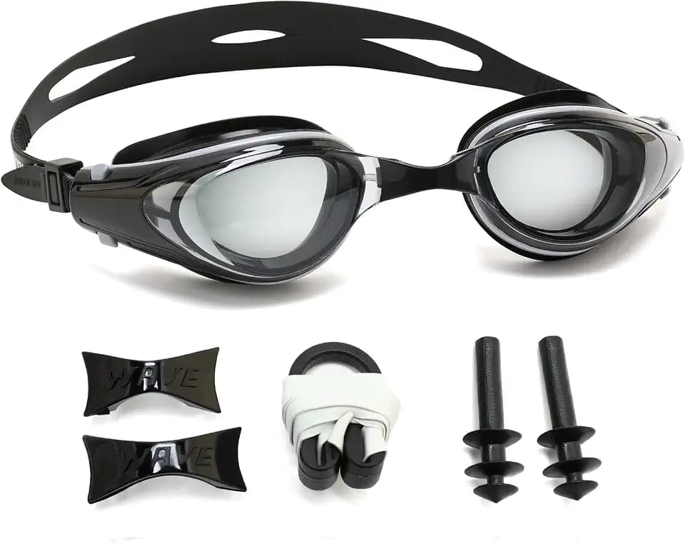 WAVE Kurzsichtige Schwimmbrille, No Leakage, Anti-Fog, UV-Protection Nearsighted Swimming Goggles