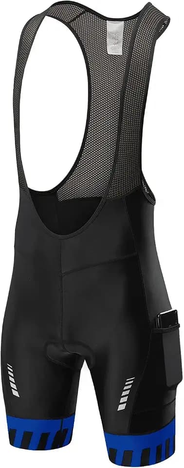 qualidyne Men's Cycling Bib Shorts 4D Padded Road Bike Bibs with Pockets